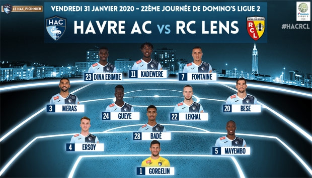 HAC - Lens : le 11 de départ havrais